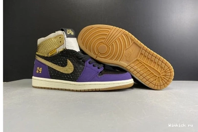 JORDAN BLACK  AIR 1 OG X PURPLE GOLD HIGH UNION “MAMBA” 0709